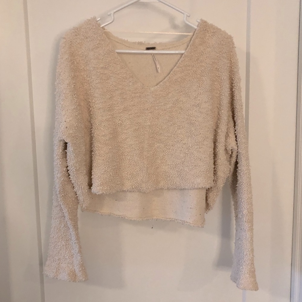 Free People Cropped Sherpa Sweater